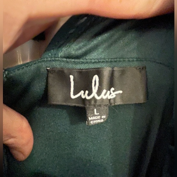 Lulu’s Chiffon Emerald Maxi Dress - Picture 3 of 3